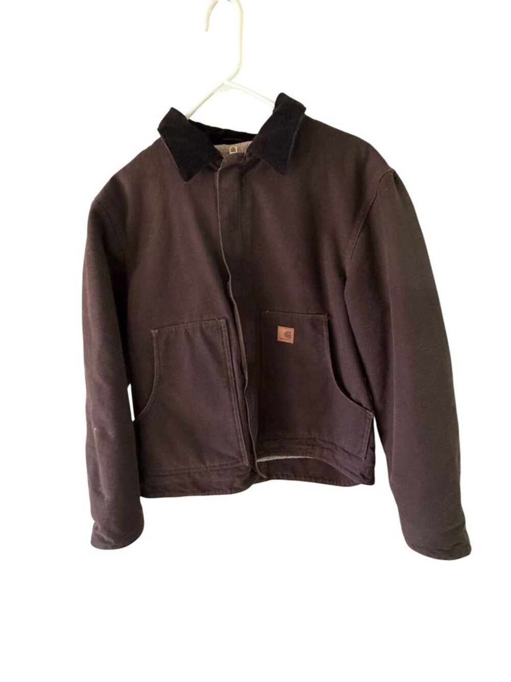 Carhartt  J164 DKB Style Mens Hooded Canvas Work Jacket Brown Cotton Pockets Y2K